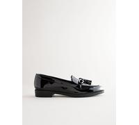 Next Black Patent Tassel Hardware Detail Loafers Black EU 38 W (UK 5)