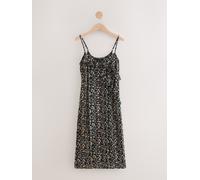 Next Black/Pink Ruffle Midi Slip Summer Dress Black/Pink EU 52 (UK 24)