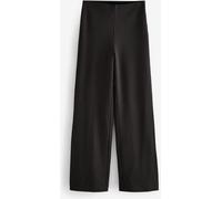 Next Black Pinstripe Smoothing Ponte Jersey Wide Leg Trousers