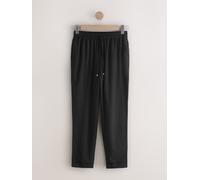 Next Black Pull On Tapered Trousers With Linen