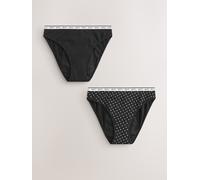 Next Black/Red Heart High Leg Heavy Flow Period Knickers 2 Pack