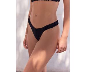 Next Black Ruched Side High Cut Leg Tanga Bikini Bottoms