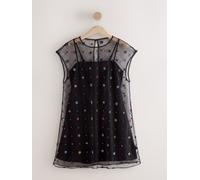 Next Black Sheer Embelished Mini Dress Black EU 42 (UK 14)