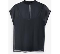Next Black Sheer Layer Cap Sleeve Top