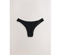 Next Black Shirred Brazilian High Leg White Bikini Bottoms