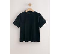 Next Black Short Sleeve Velvet Crew Neck T-Shirt