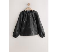 Next Black/Silver Bow Print Volume Long Sleeve Blouse