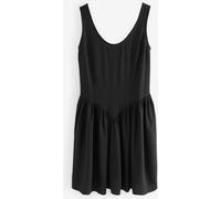 Next Black Sleeveless Scoop Neck Waisted Mini Dress Black 6