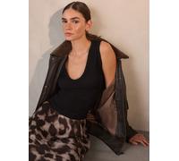 Next Black Sleeveless Textured V-Neck Tank Top