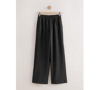 Next Black Slinky Supersoft Jersey Modal Blend Wide Leg Pull On Trousers