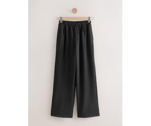 Next Black Slinky Supersoft Jersey Modal Blend Wide Leg Pull On Trousers