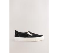 Next Black Slip On Canvas Skater Trainers