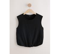 Next Black Slub Bubble Hem Sleeveless Tank Top