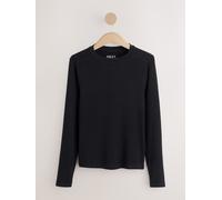 Next Black Soft Touch Lightweight Ribbed Long Sleeve T-Shirt with TENCEL Lyocell