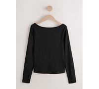 Next Black Soft Touch Slinky Backless Long Sleeve Top