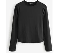 Next Black Soft Touch Slinky Nylon Crew Neck Long Sleeve Top