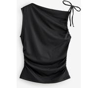 Next Black Soft Touch Slinky Polyamide Ruched Sleeveless Top