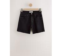Next Black Split Hem High Rise Denim Shorts Black EU 42 (UK 14)
