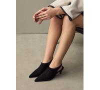 Next Black Standard Fit Forever Comfort Point Toe Sling Back High Cut Heels Black EU 38 (UK 5)