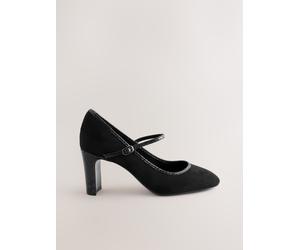 Next Black Standard Fit Round Toe Mary Jane Block Court Shoes Black EU 40 (UK 6.5)