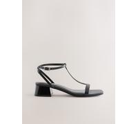 Next Black Standard/Wide Fit Forever Comfort Low Block Strappy Sandals
