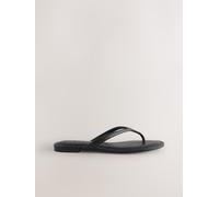 Next Black Standard/Wide Fit Forever Comfort Round Toe Leather Thong