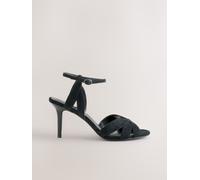 Next Black Suede Forever Comfort Lattice Front Heeled Sandals Black Suede EU 43 (UK 9)