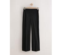 Next Black Tailored Wide Leg Trousers With Wool