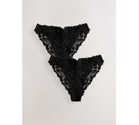 Next Black Tanga Ultimate Comfort Lace Knickers 2 Pack