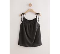 Next Black Tassel Strappy Cami With Linen