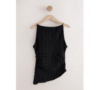Next Black Textured Strappy Square Neck Top