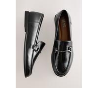 Next Black Trim Round Toe Loafers Black EU 39 W (UK 6)