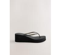 Next Black Wedge Flip Flops