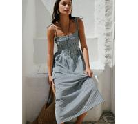 Next Black/White Gingham Tie Shoulder Midi Summer Dress Black/White Gingham EU 42 Tall (UK 14 T)