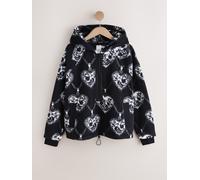 Next Black/White Heart Print Half Zip Fleece Hoodie