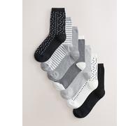 Next Black/White Mix Print Ankle Socks 7 Pack