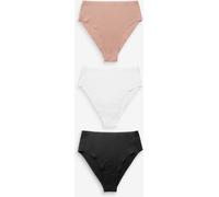 Next Black/White/Praline Nude High Waist High Leg No VPL Comfort Knickers 3 Pack