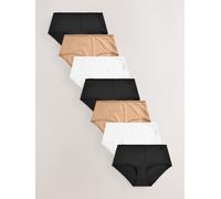 Next Black/White/Praline Nude Midi Microfibre Knickers 7 Pack