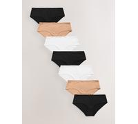 Next Black/White/Praline Nude Short Microfibre Knickers 7 Pack