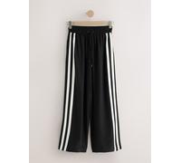 Next Black Wide Leg Side Stripe Trousers
