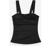 Next Black Wide Strap Tummy Control Bandeau Tankini Top