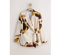 next Blazer portefeuille en satin crème FR 36 Petite (EU 34 P)