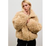 Next Blouson bomber à col cheminée en fausse fourrure Curly Brun S (FR 38-40)