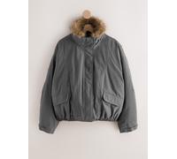 next Blouson bomber avec col en fourrure Gris S (FR 38-40)