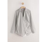 Next Chemisier beige clair / bleu ciel / brun foncé / taupe, Taille M