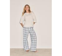 Next Blue Check Flannel Short Sleeve Pyjamas