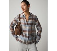 Next Blue/Ecru/Brown Check Sheer Shirt Blue/Ecru/Brown Check EU 36 (UK 8)