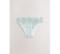 Next Blue/Ecru Floral Shirred High Leg Bikini Bottoms