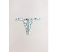 Next Blue/Ecru Floral Tanga Bikini Bottoms