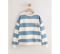 Next Blue/Ecru Striped Graphic 'Colarado' City Longsleeve Crewneck Sweatshirt